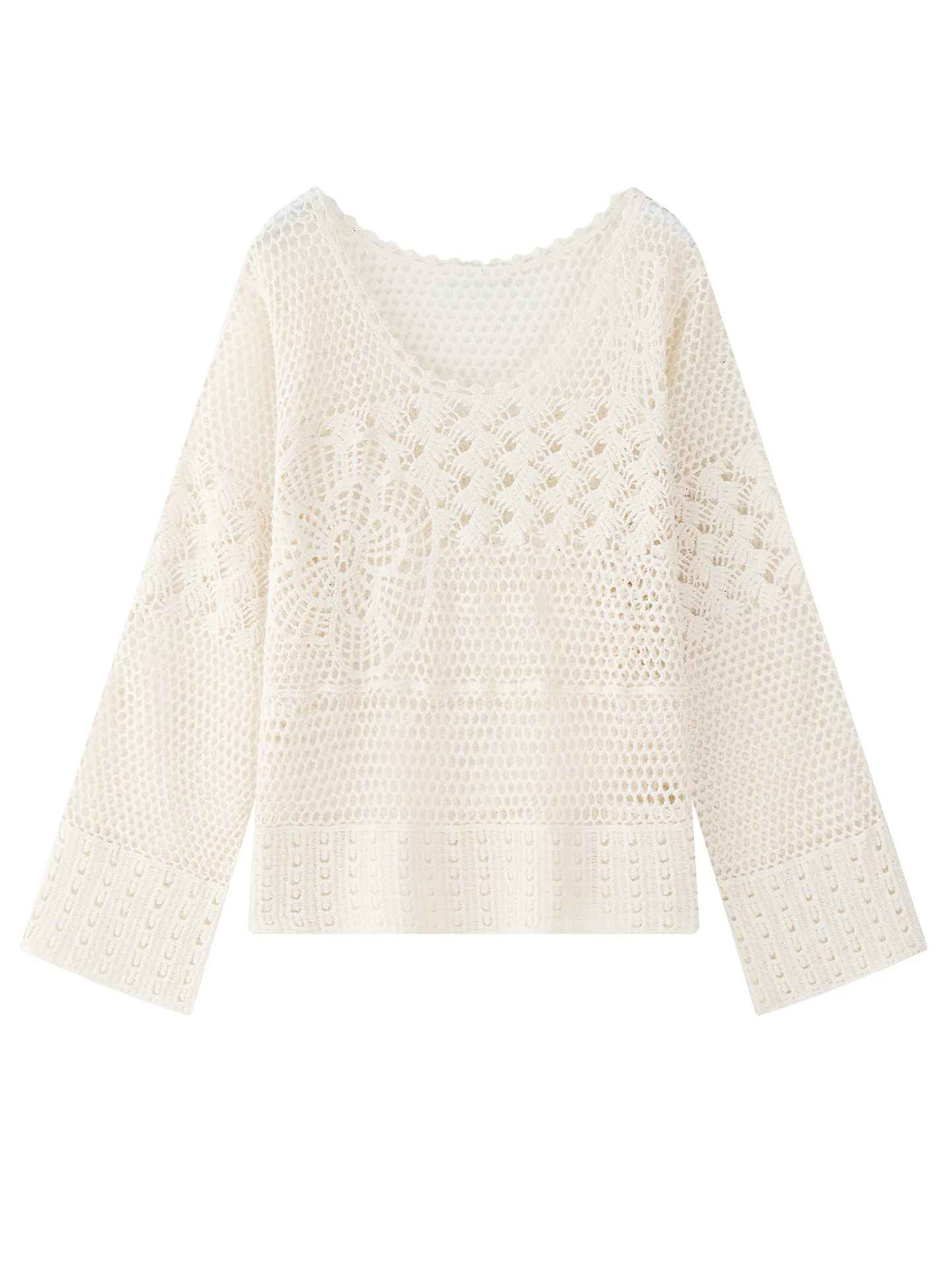 Women Pure Cotton Boho Blouses Hollow Out Knitted Deign Womens Flower Tops And Blouses Fashion Shirts Blusas Roupa Feminina view 6