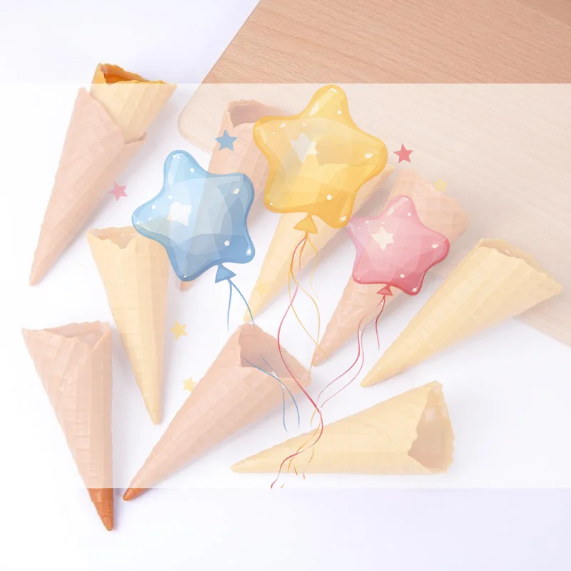 Artificial Ice Cream Cone Set, Realistic Fake Cone Figurines, Party Table Scatter, Event Backdrop Fillers, Wedding Decor