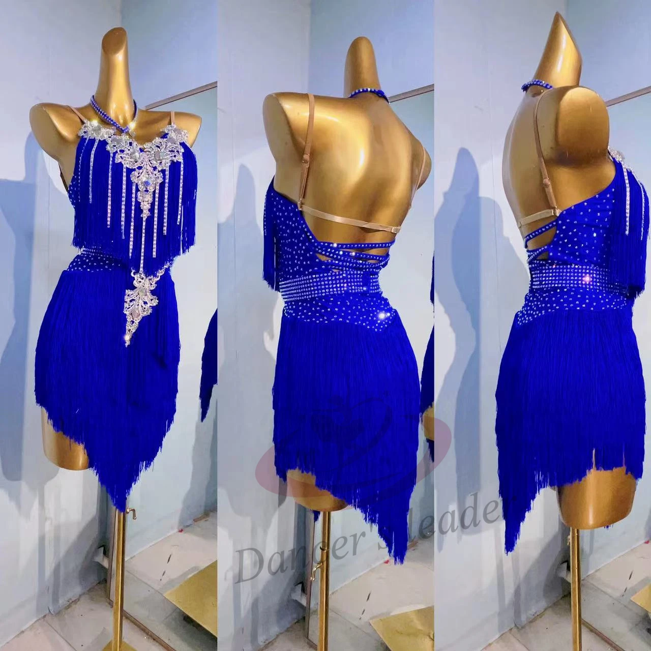 Latin Dance Internat ional Stage Wettbewerb Kleidung Blume Diamant Quaste Wettbewerb Kleidung High-End maßge schneiderte Samba Kleid