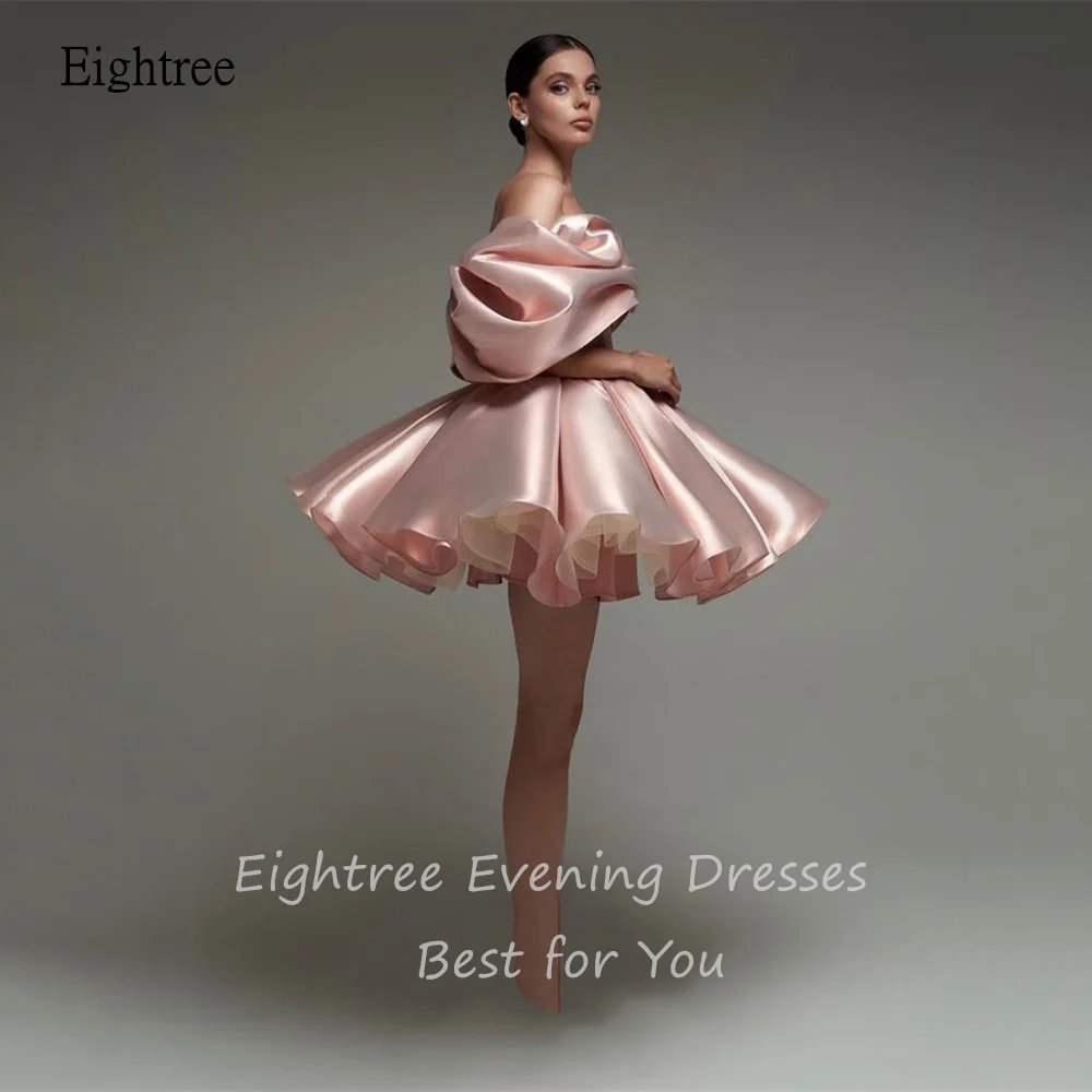 Eightree-Vestidos formales sencillos de corte en A para graduación, vestido de noche con hombros descubiertos, Vestidos cortos de fiesta para mujer, Vestidos de gala personalizados