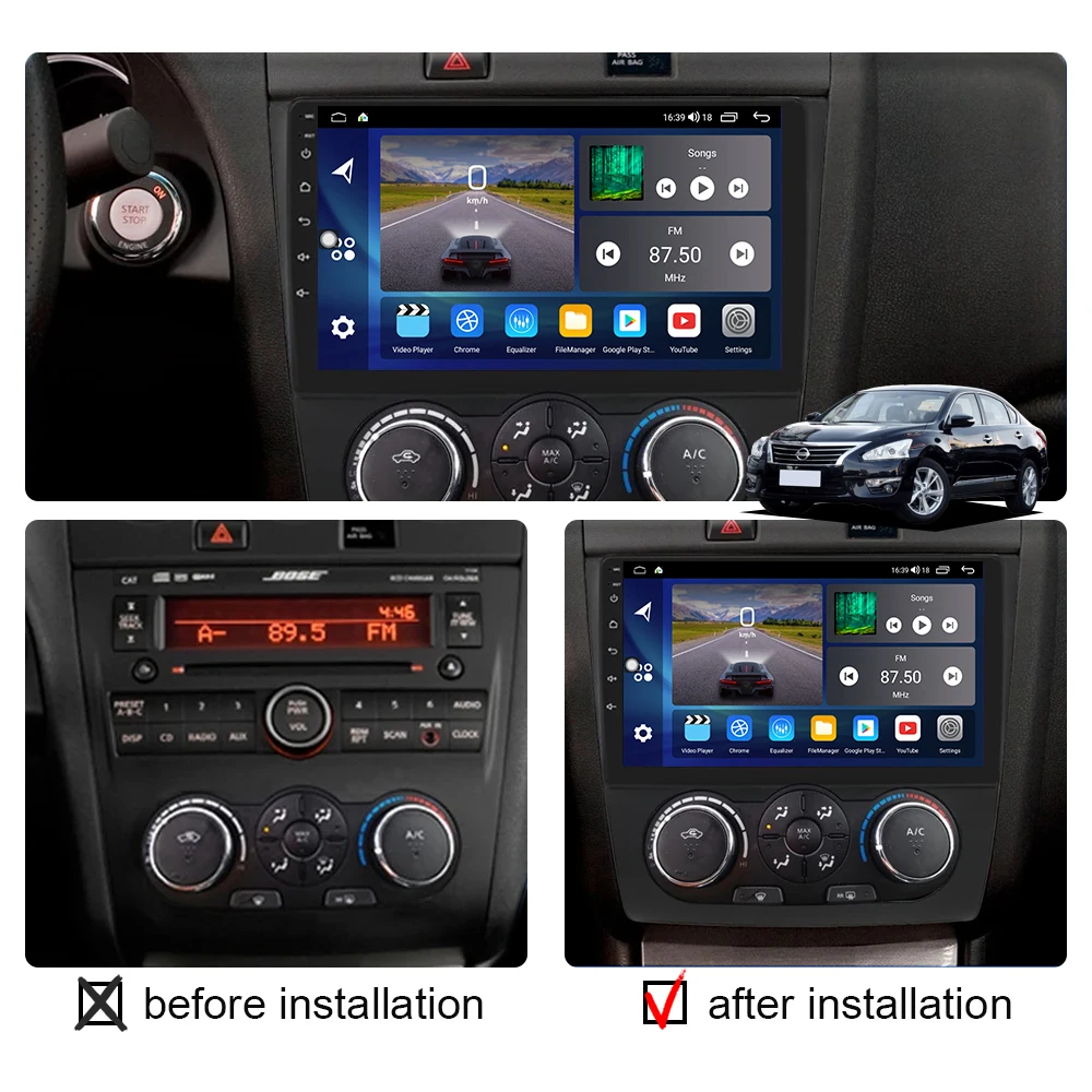 Android 14 Car Radio For Nissan Teana Altima 2008-2012 Multimedia Video Player Carplay Auto Stereo Wifi HD Screen GPS Navigation