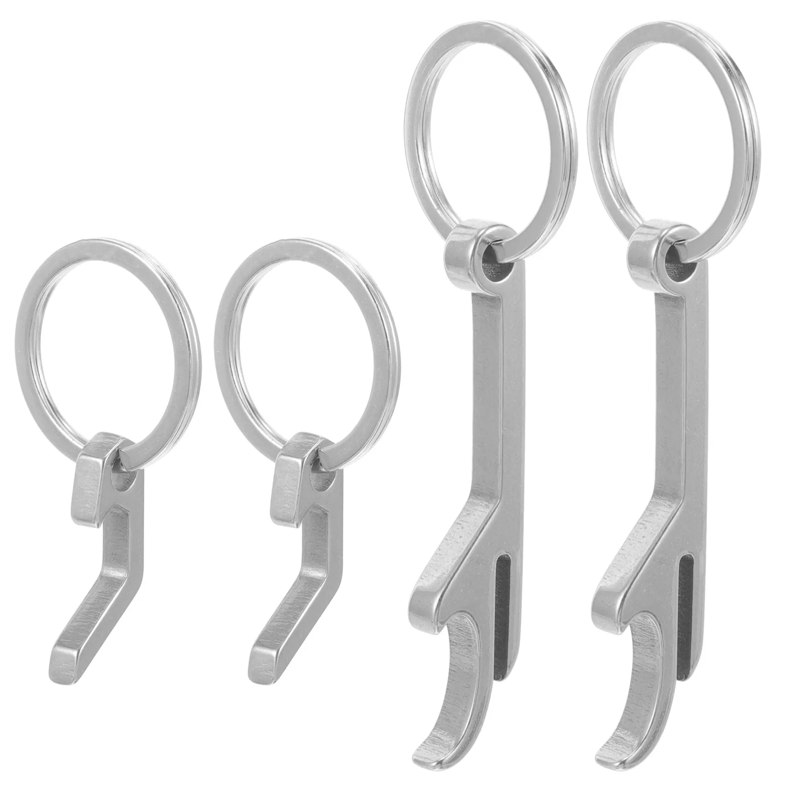 

4pcs Keychain Bottle Opener Stainless Steel Portable Screwdriver Silver Hanging Wear resistant Beer Accessories Father Gift