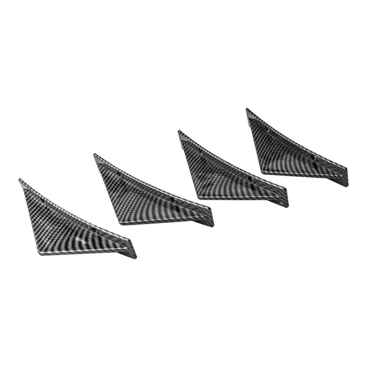 

Car Retrofit Triangle Carbon Fiber Bright Black Universal Rear Spoiler Bumper Small Surround Trim Rear Lip Trim