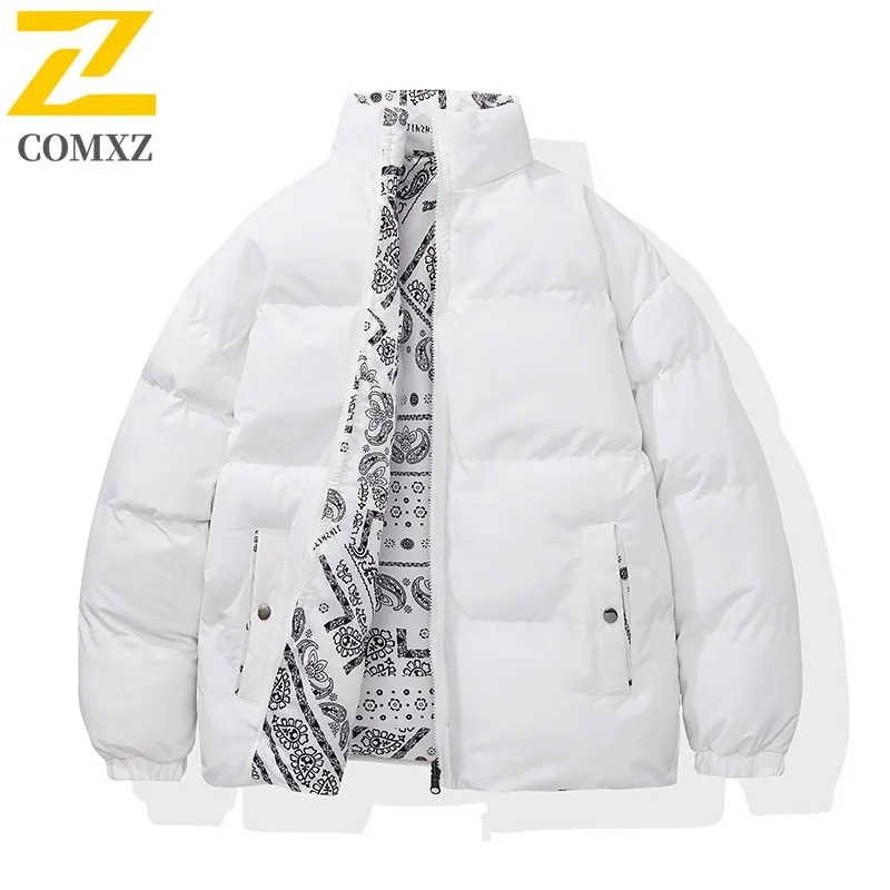 COMXZ 2025 Men Reversible Camo Jacket Winter American style Fleece Lined Thickened Tactics Waterproof and Windproof Outdoor Coat