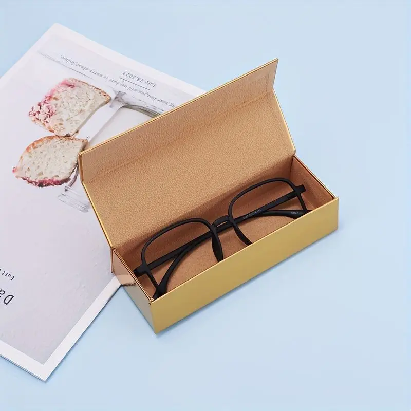Personalized Fashionable and Creative Gold Brick Glasses Box High-end Decorative Desktop Storage Glasses Box