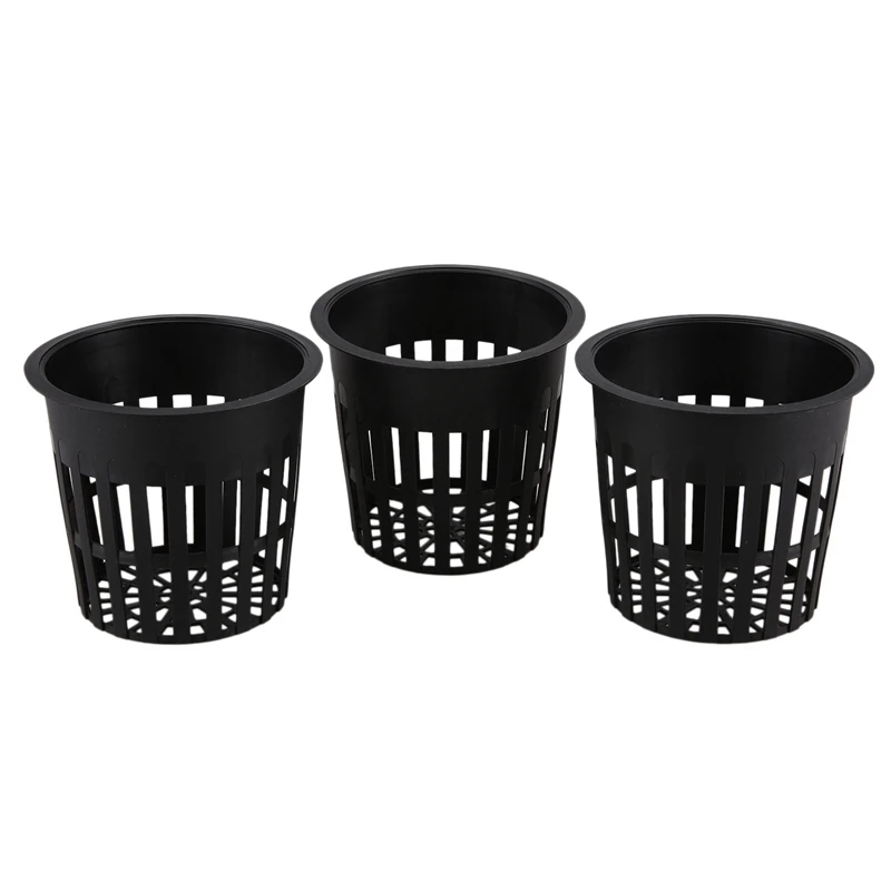 30 pacote 4 Polegada copos líquidos entalhados malha ampla lábio filtro planta net pote balde cesta para hidroponia
