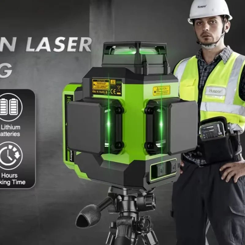 Nível LS03CG giratório do laser do feixe transversal de Huepar 3D com função BT
