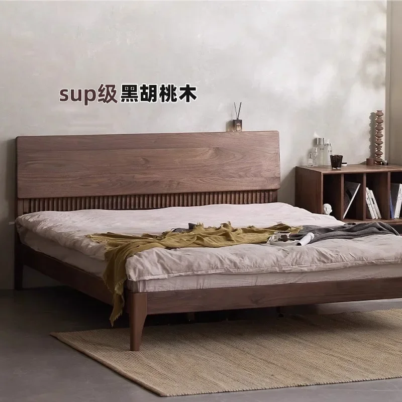 Customized 1.5m solid wood bed North American black walnut furniture master bedroom 1.8 double bed