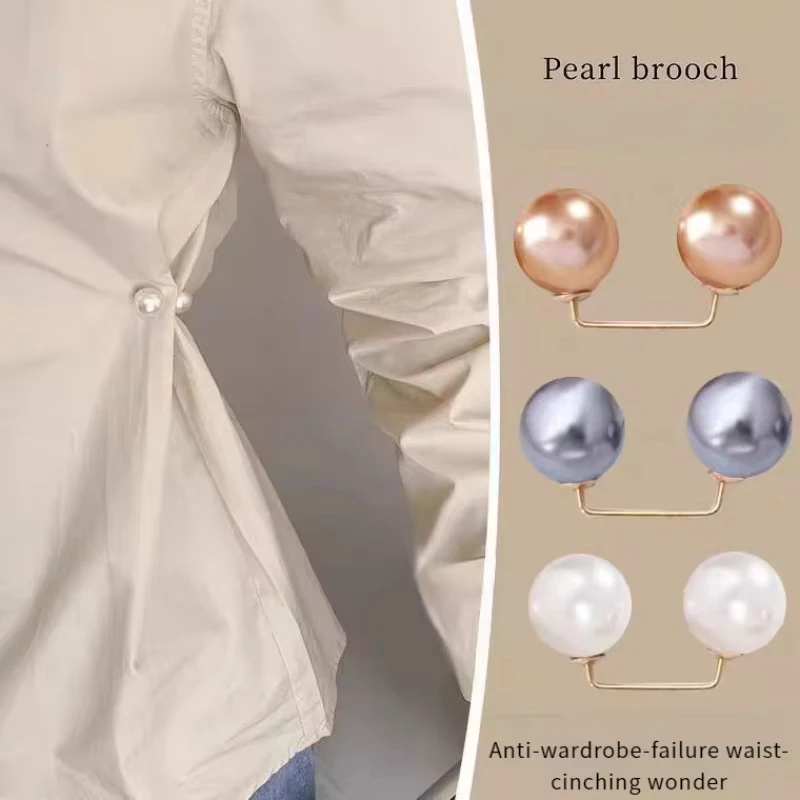 6Pcs Double Pearl Brooch Pins Anti-fade Exquisite Elegant Brooches for Women Sweater Cardigan Clip Coat Summer Dress Jewelry