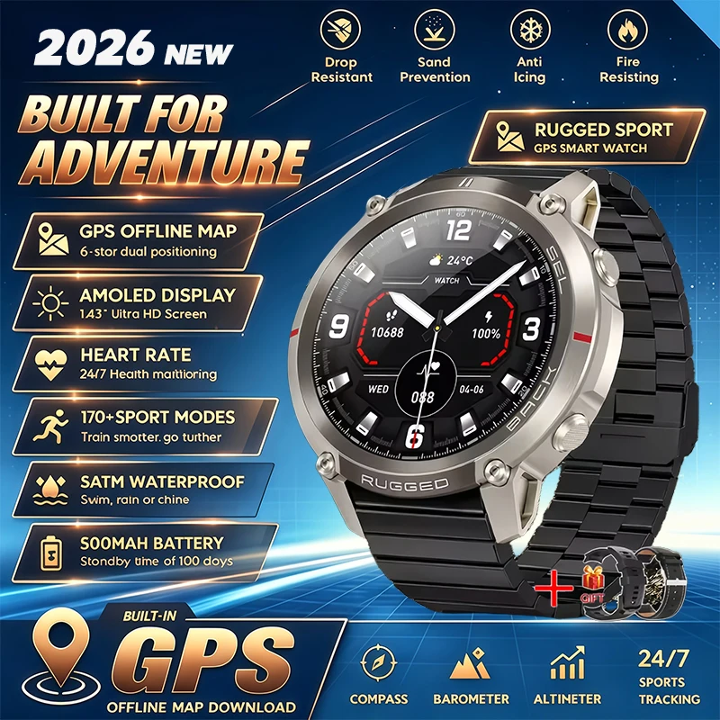 Military GPS Smartwatch with AMOLED Screen