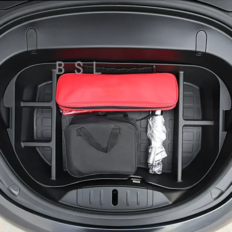 Accessories For Tesla Model Y 2021 2022 2023 2024 TPE Car Trunk Spare Tire Storage Box Receive Container Organizer Case Tray