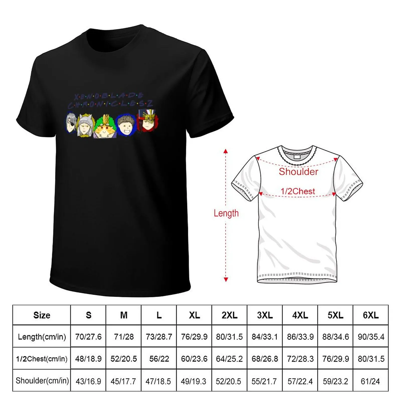 Xenoblade Chronicles 2 (Friends) T-Shirt Daily Casual Short Sleeve Tee Shirt