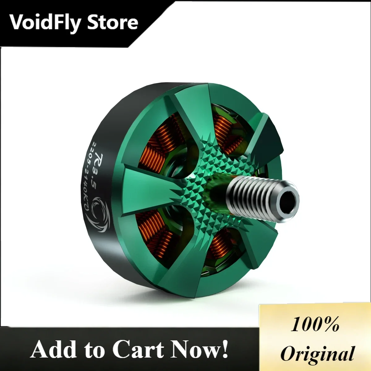 VoidFly Brotherhobby R3.5 2205 2140KV Brushless Motor Titanium Alloy hollow shaft Compatible 3.5inch Propeller 6S for RC FPV Dro