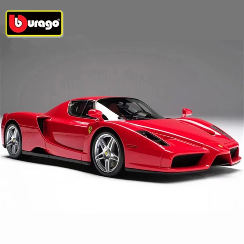 Модель спортивного автомобиля Ferrari ENZO Bburago 1:24, литой металлический гоночный автомобиль, Коллекционная модель высокой симуляции, детские