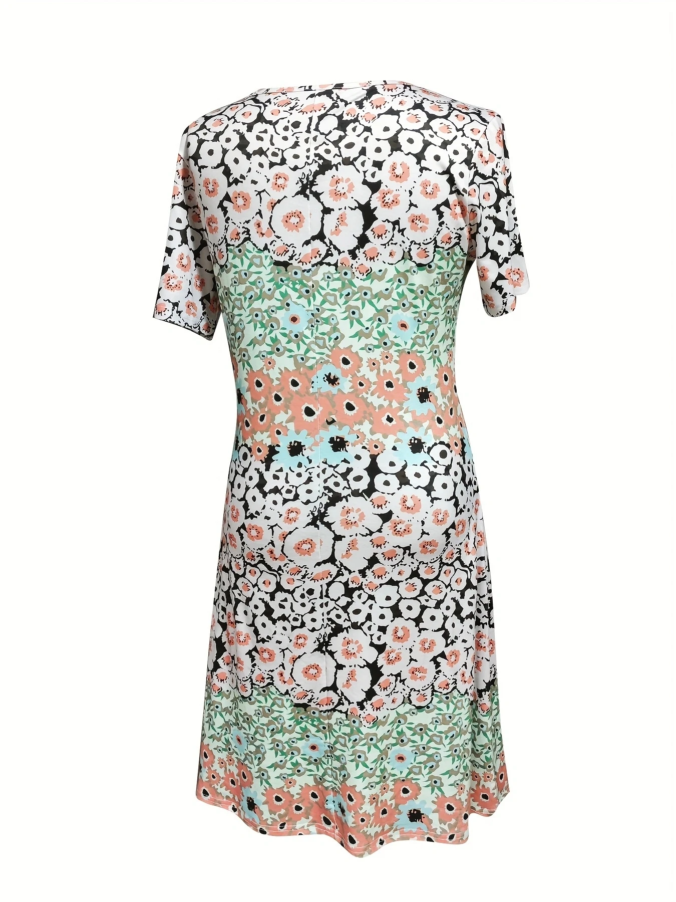 Direcional flor impressão vestido feminino, elegante, elegante