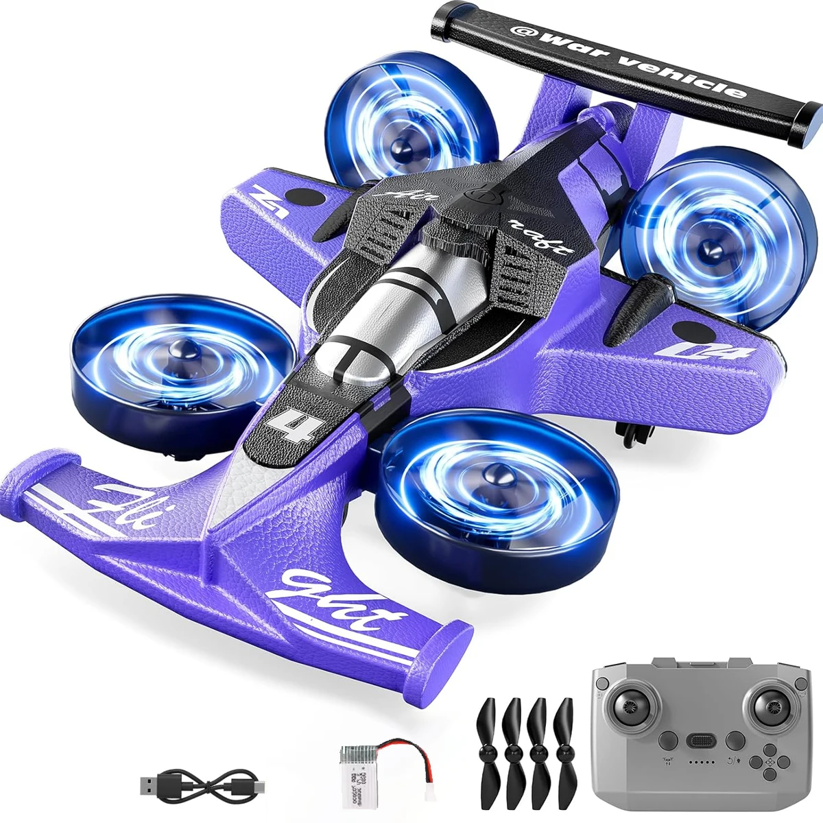 CZ04 Land-Air Dual-Use RC Quadcopter Drifting Toy Car 2 in 1 2.4G Remote Control Airplane Drone Model 360 Rotation Aircraft Toys
