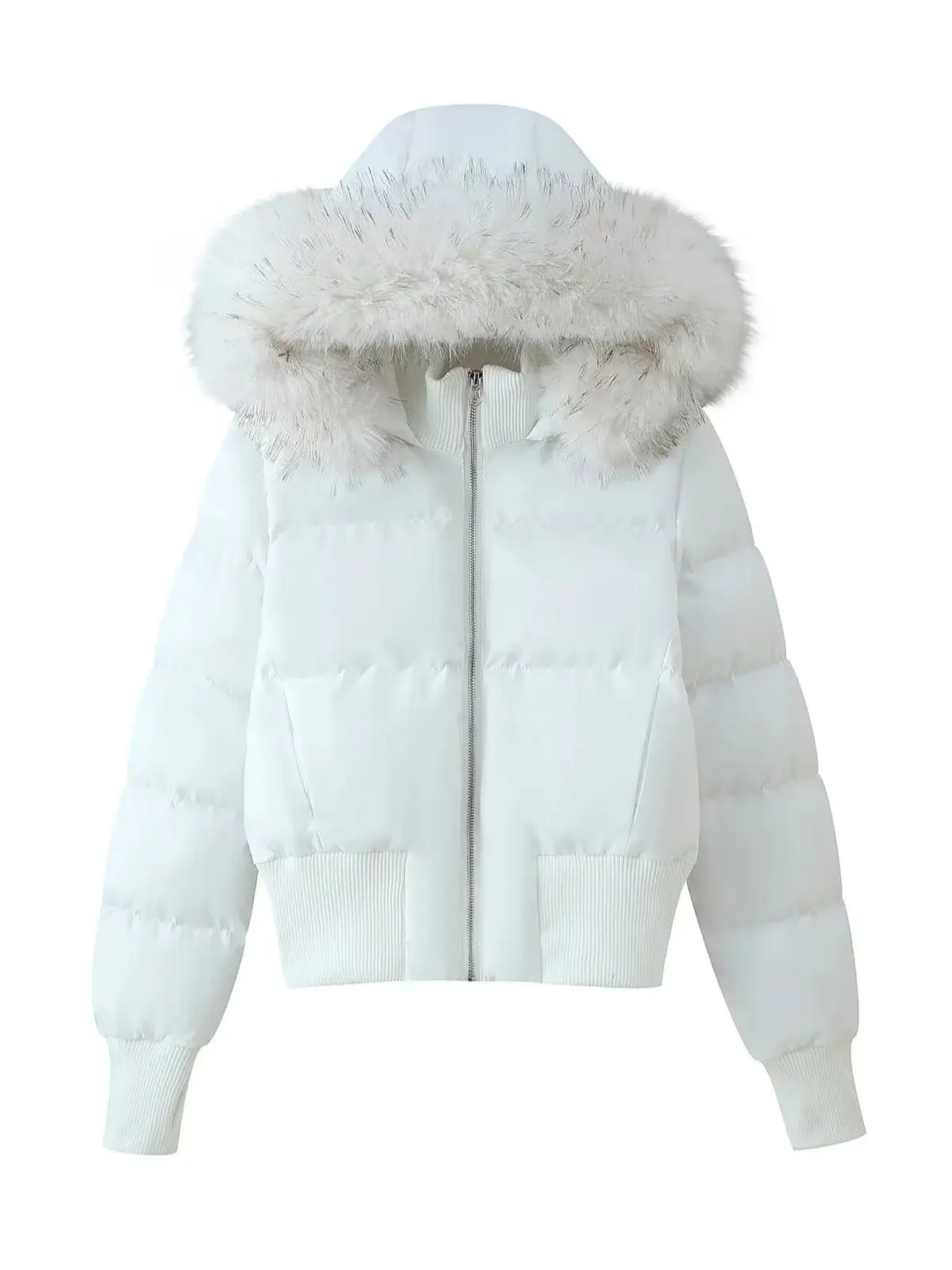 

Новые осенне-зимние женские винтажные тонкие стеганые короткие парки с капюшоном, пальто, женские элегантные утепленные куртки на молнии с меховым воротником, верхняя одежда