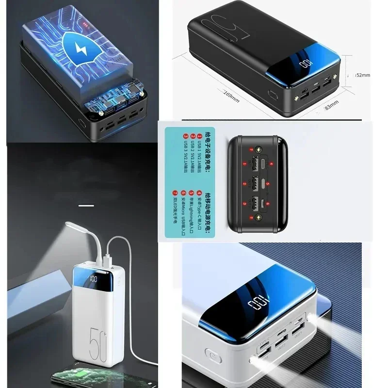 2024 보조배터리 대용량 모바일 전원, 범용 고속 충전, 100000mAh, 9800mAh, 5.2V1A, 인기 판매