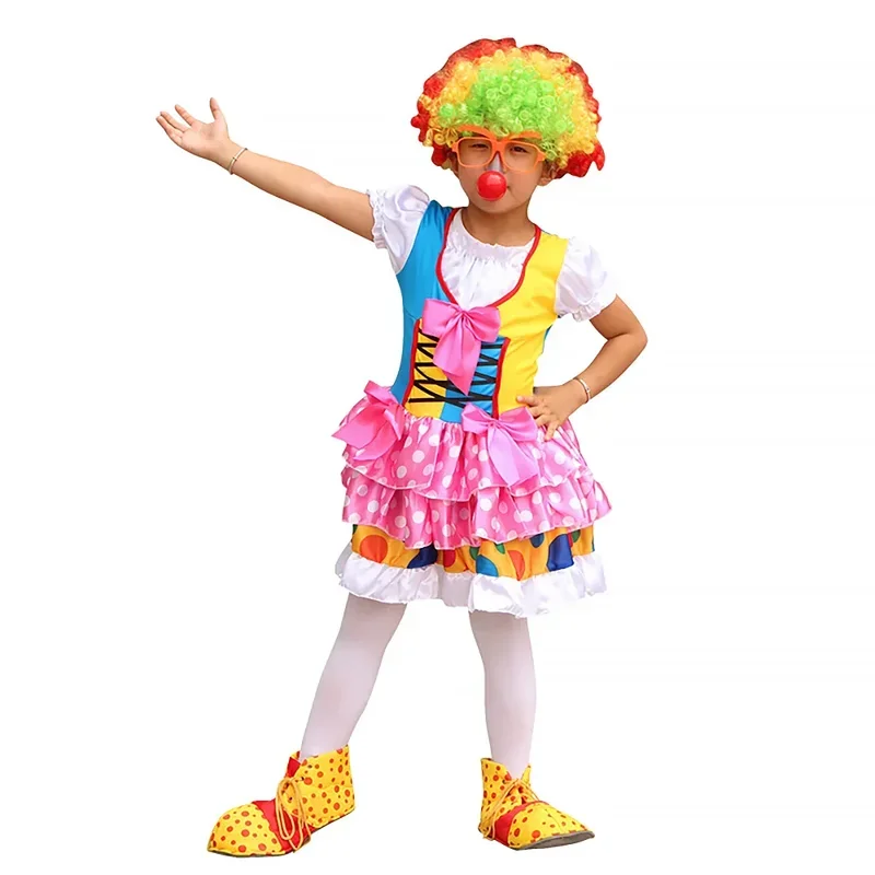 Costume cosplay da clown per bambini oversize Carnevale di Halloween Tuta natalizia Abbigliamento da compleanno da 3 a 12 anni