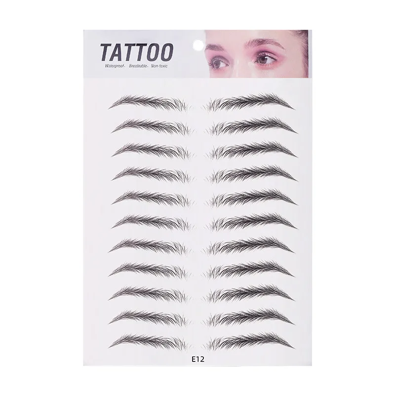 10pcs Eyebrow Tattoo Sticker Waterproof Eyebrow Templates Tools Cosmetics Professional Makeup Eye Brow Shaper Eyebrows Sticker image 3