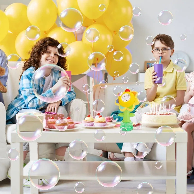 2 個ひまわりバブルマシンライト子供 8 歳幼児ダンスバブルメーカー屋外夏のパーティー誕生日ギフトおもちゃ