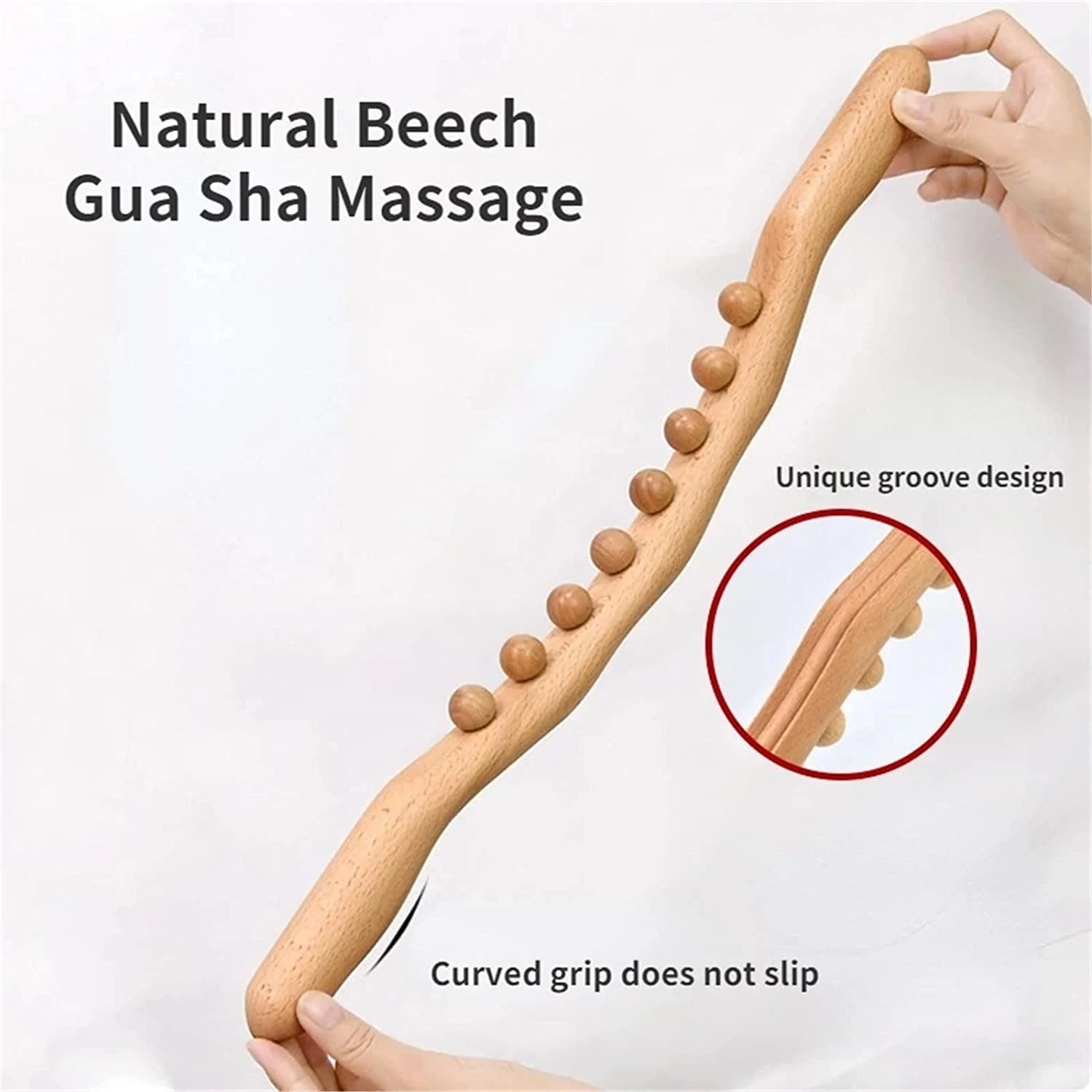 Massager For Body Natural Carbonized Wood Scraping Massage Stick Back Massager Spa Therapy Tool Point Treatment Guasha Relax