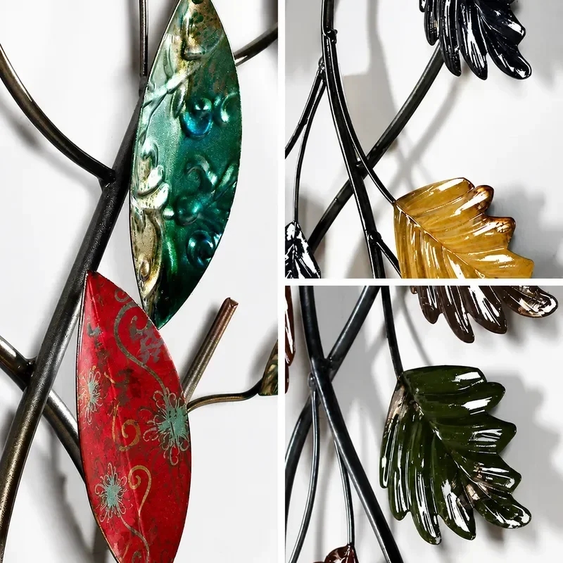 New 3D Chinese Plum Blossom Wrought Iron Wall Art Pendant For Hotel Lobby Entrance Living Room Home Decoration