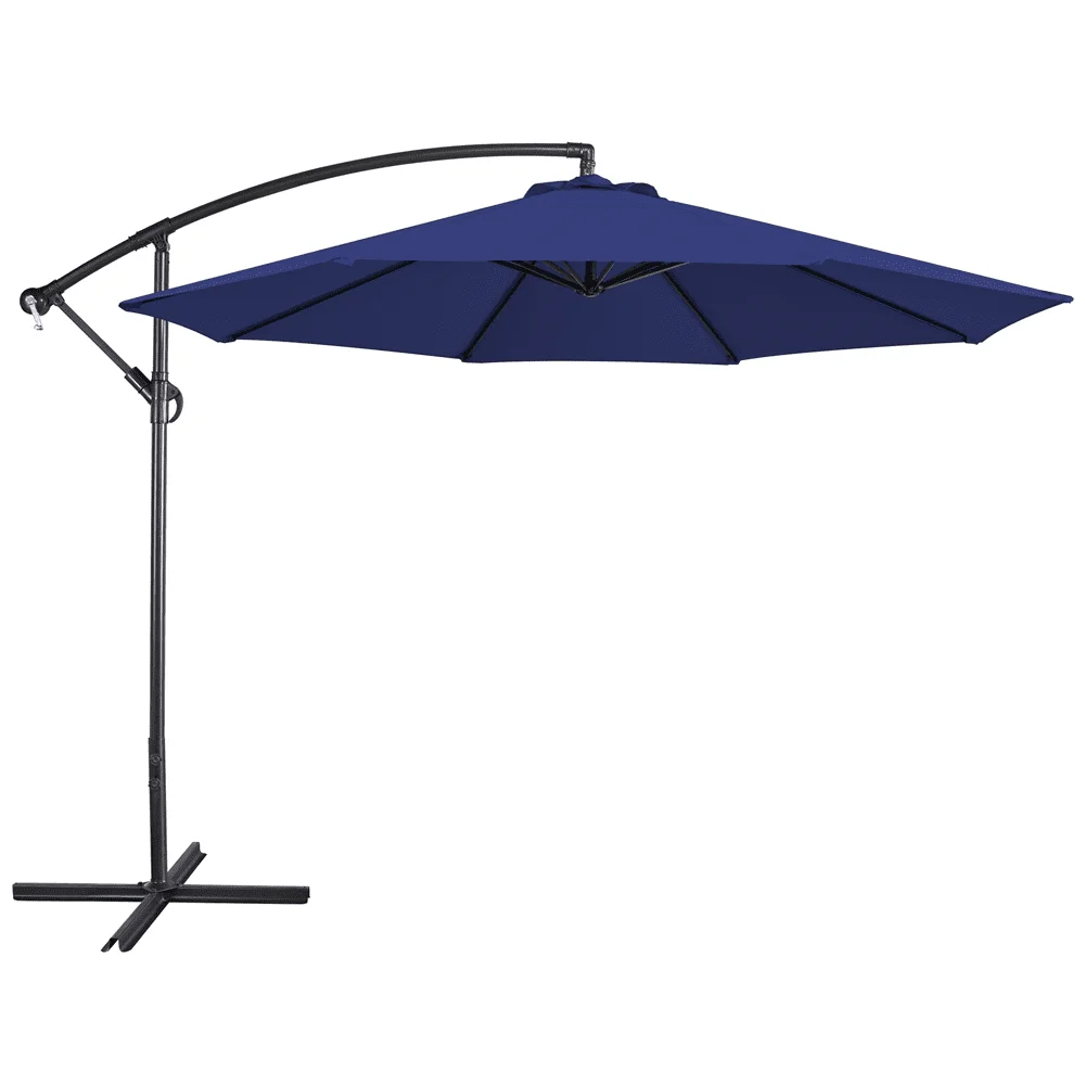 

Navy Blue Patio Umbrella with Crank Mechanism and Base Stand