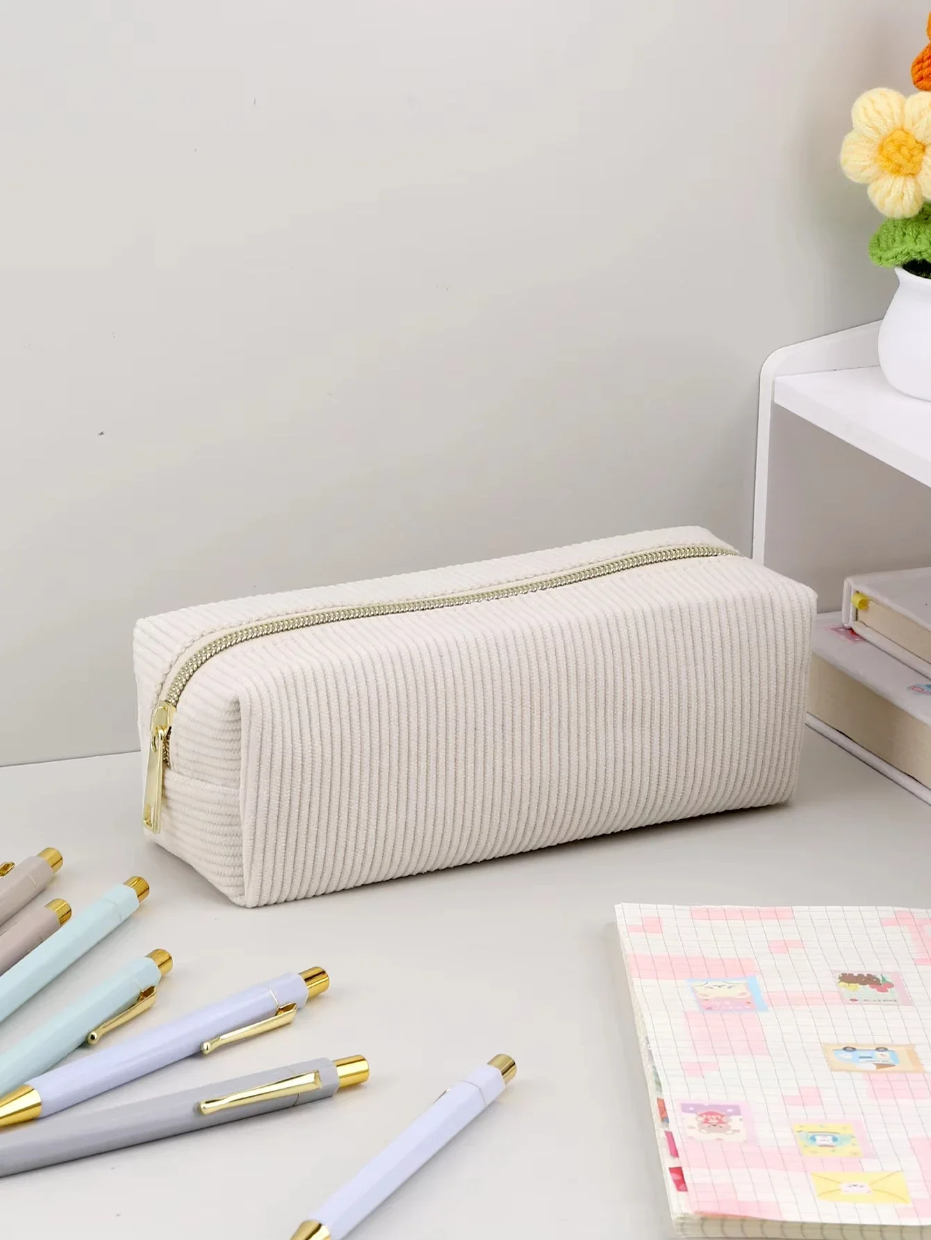 1pc Pencil Case Solid Color Pencil Case school supplies Large Capacity Pencil Case Stationery Bag Pencil Case School Pencil Case image 4