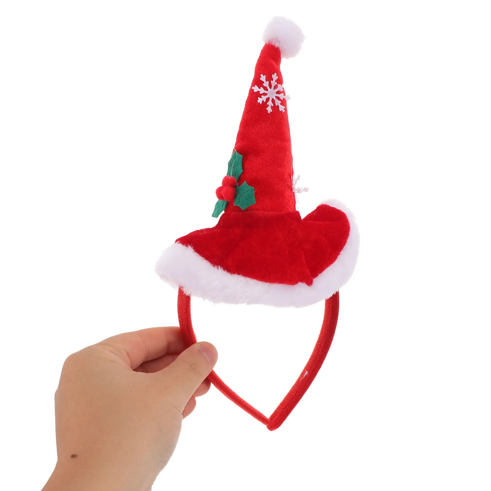 

2Pcs Christmas Santa Hat Headbands Red and White Knit Party Hair Accessories Holiday Headwear Mini Santa Hat Headband