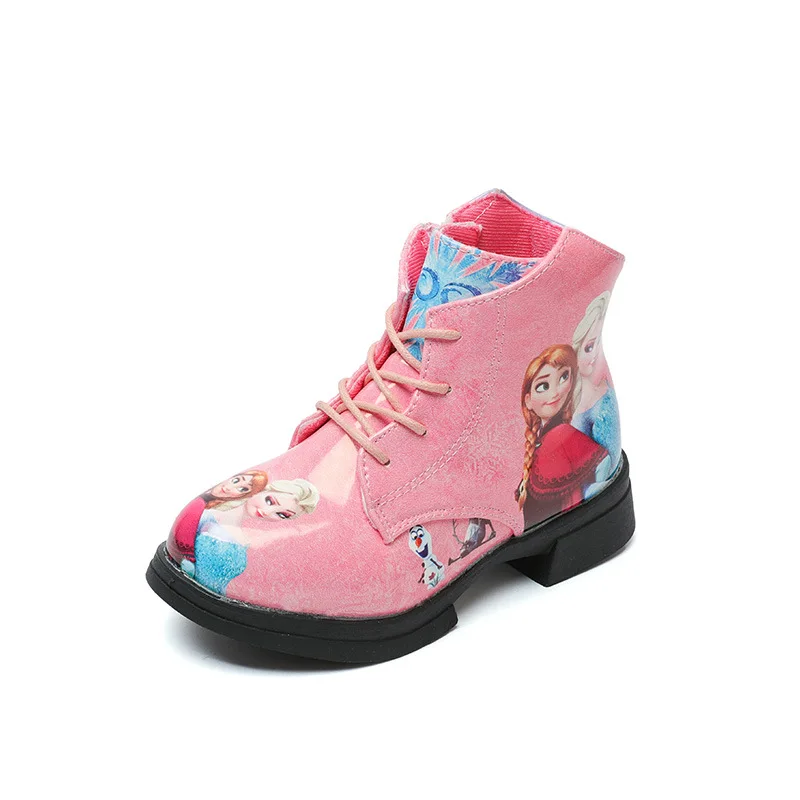 

Disney Frozen Girls' Shoes Children Snow Boots Winter Girl Boots Princess Elsa Shoes Short Boots Anti-freezing Warmth Size 26-36