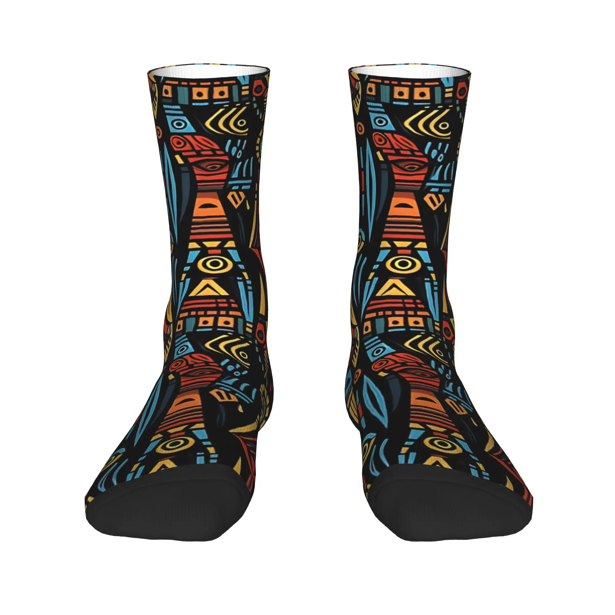 Seamless African Style Tile Pattern Socks Stockings  Fashion Socks Women Men Socks Winter Running Non Slip Socks Birthday Gift