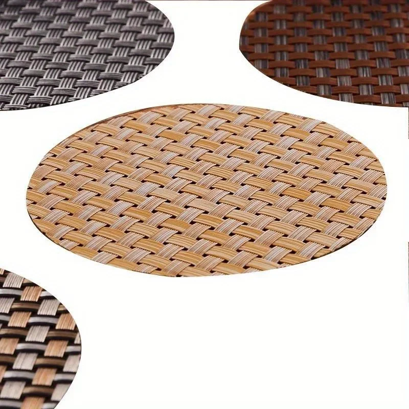 جديد مفيد 5 قطعة PVC المنسوجة كوستر مطعم كوب معزول وسادة المياه معزول المضادة للانزلاق الجدول حصيرة المفروشات المنزلية عشوائي