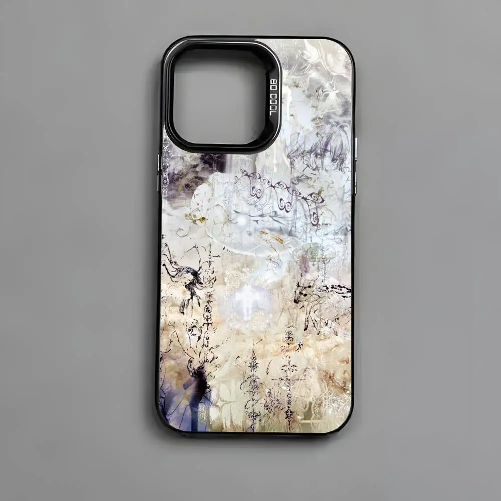 INS اللون ريترو تقديم الفن جراب هاتف آيفون 17 16 15 14 13 12 11 برو ماكس الهواء متعدد الألوان ماتي ليزر أورورا فوندا #6