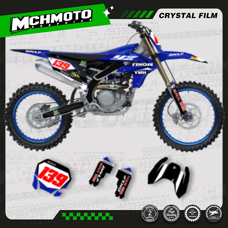

MCHMFG For YAMAHA YZF250 2024 2025 2026 YZF450 2023 2024 2025 Custom Motorcycle Background Graphics Decal Stickers Kits