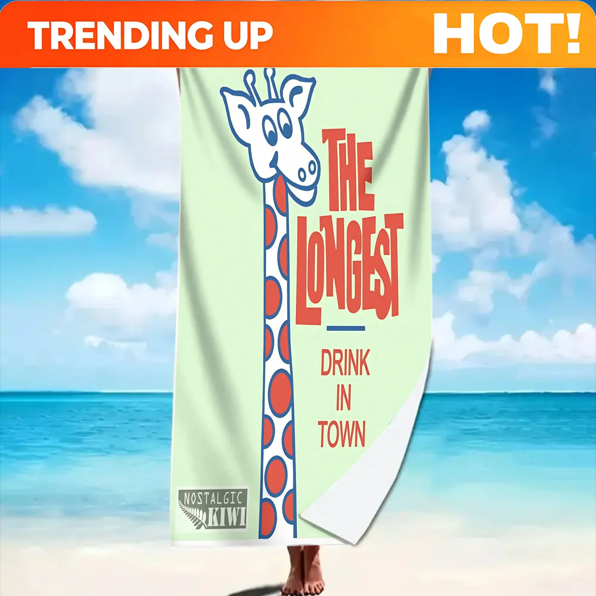 Customize Kiwiana Classic Beach Towel, Inspired Design with Comfortable Microfiber Material - Stylish Patterns, Lightweight and