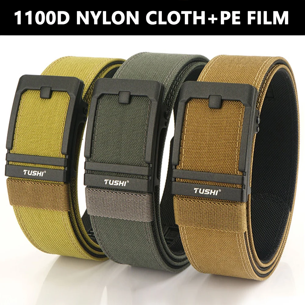 TUSHI 43mm Steifer Taktischer Gürtel für Männer Metall Automatische Schnalle Militär Polizei Duty Gürtel 1100D Nylon Gun Gürtel Casual gürtel Männlich – Detail 1