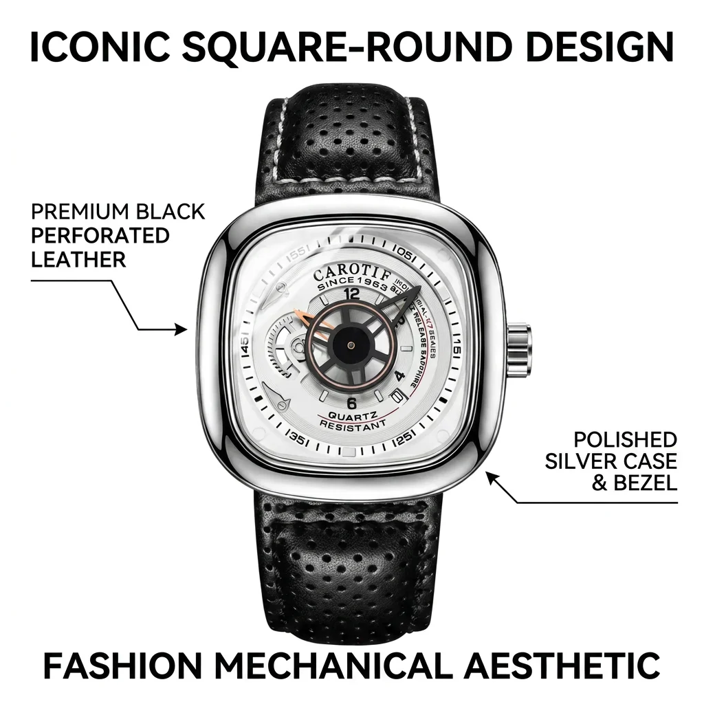 1pcs Men's white dial alloy strap vintage fashion open heart fashion details Quartz Watch for daily business party holiday