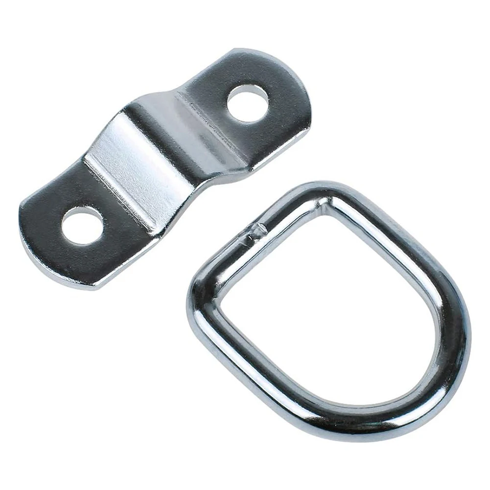 Immagine 7: 4 Pezzi Anello di Ancoraggio Resistente da 3/8 Pollici, 2400 LBS, Anello di Fissaggio per Montaggio a Pavimento per Camion, Camper, ATV, Barche