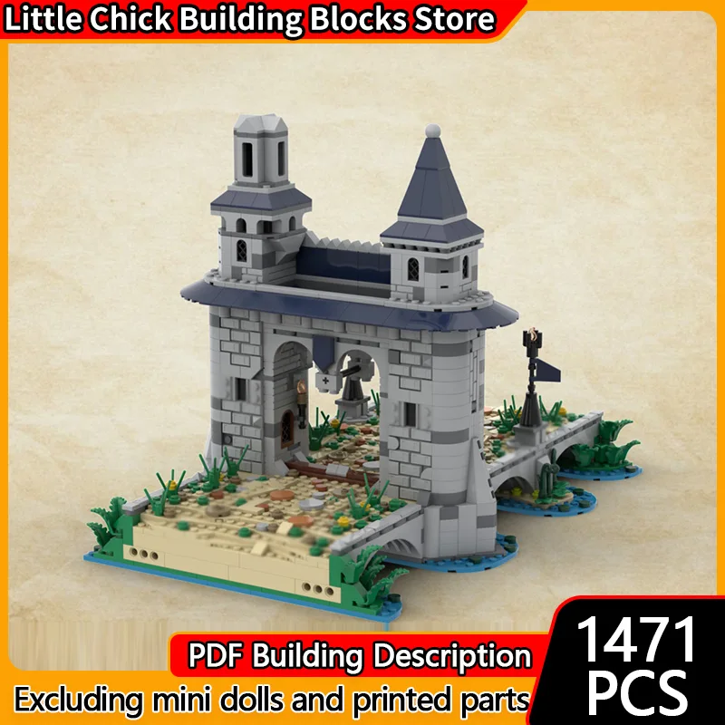 

Medieval Castle Model MOC Building Bricks Bridge Under The Tower Modular Technology Children Holiday Gifts Assemble Toys Suit