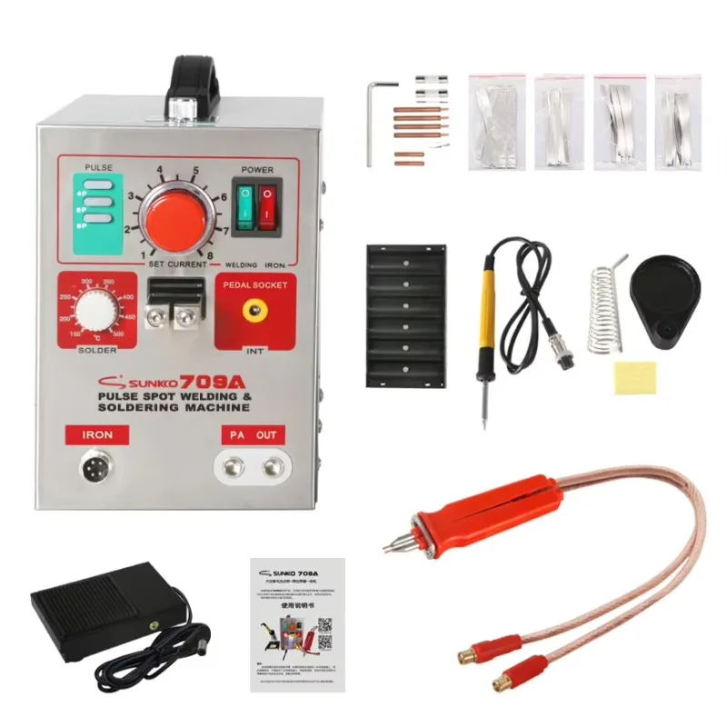 Portable 18650 Spot Welding Machine Kit 709A for 0.05-0.3mm Soldering 110V/220V