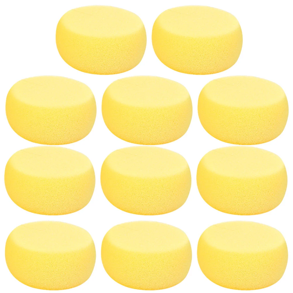 24 Pcs Yellow Round Cake Sponge Pieces Portable Face Makeup Compression Facial Cleansing Pad Travel Scrubber