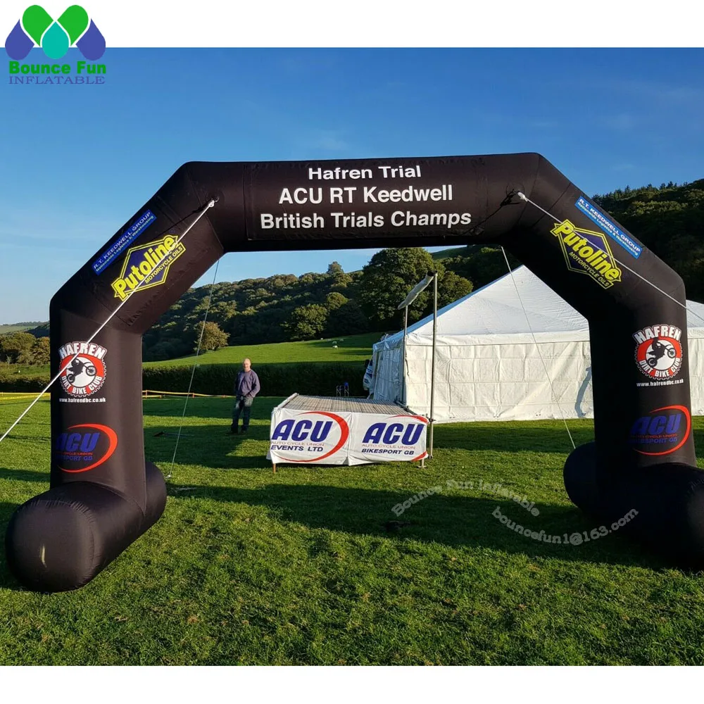 Bespoke 2 Legs Giant Inflatable Angle Arch Display 0.9xw8xh4.2m For Event Promotion With Custom Printing And Blower