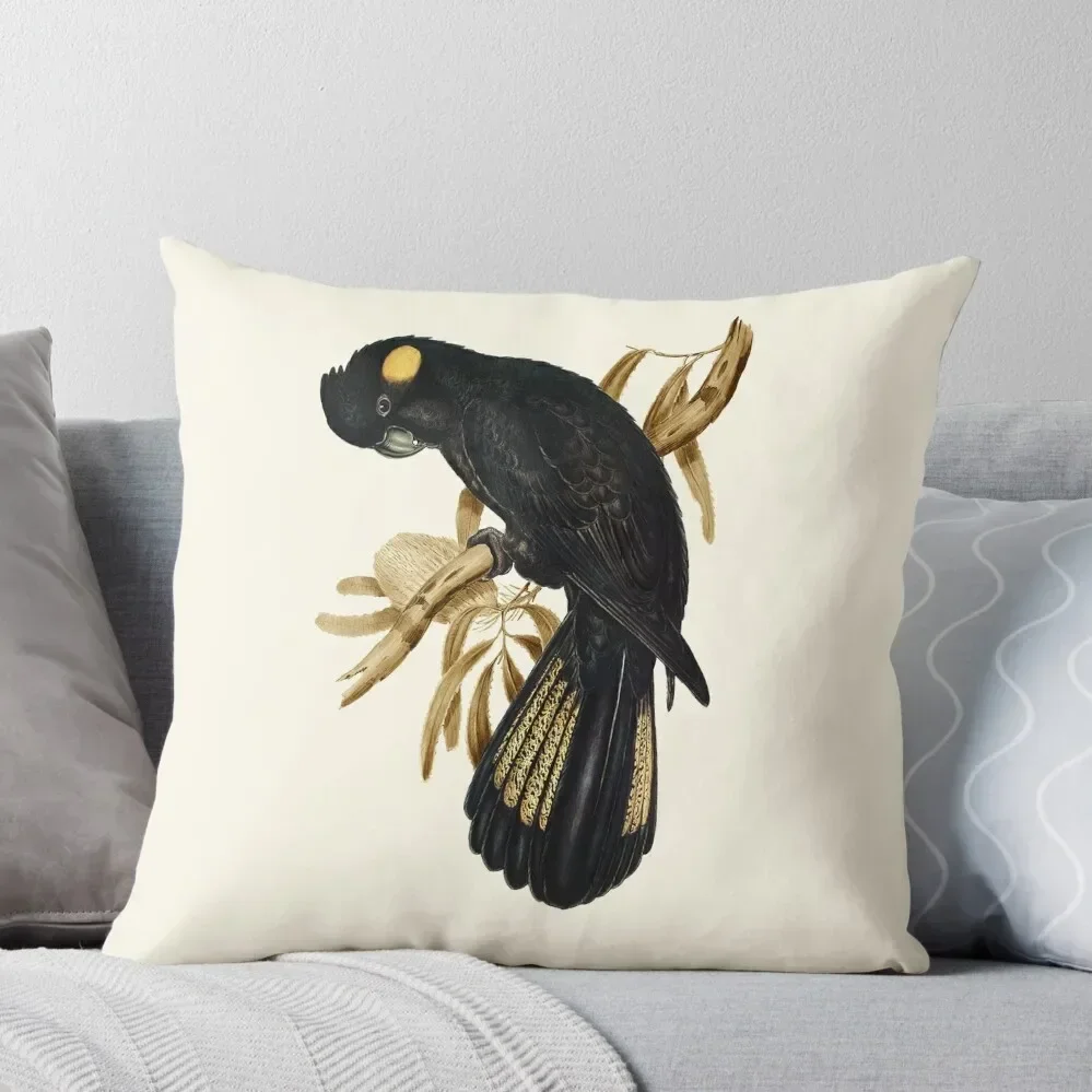 Yellow-tailed Black Cockatoo Throw Pillow Room decorating items christmas ornaments 2025 pillow cover christmas pillow