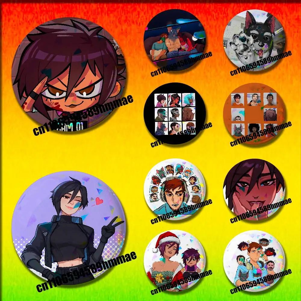 

Invisigal Robert Robertson D-Dispatch Round Pins Insignia Badge Case Clothes Hats 32mm Ornament Brooch Button