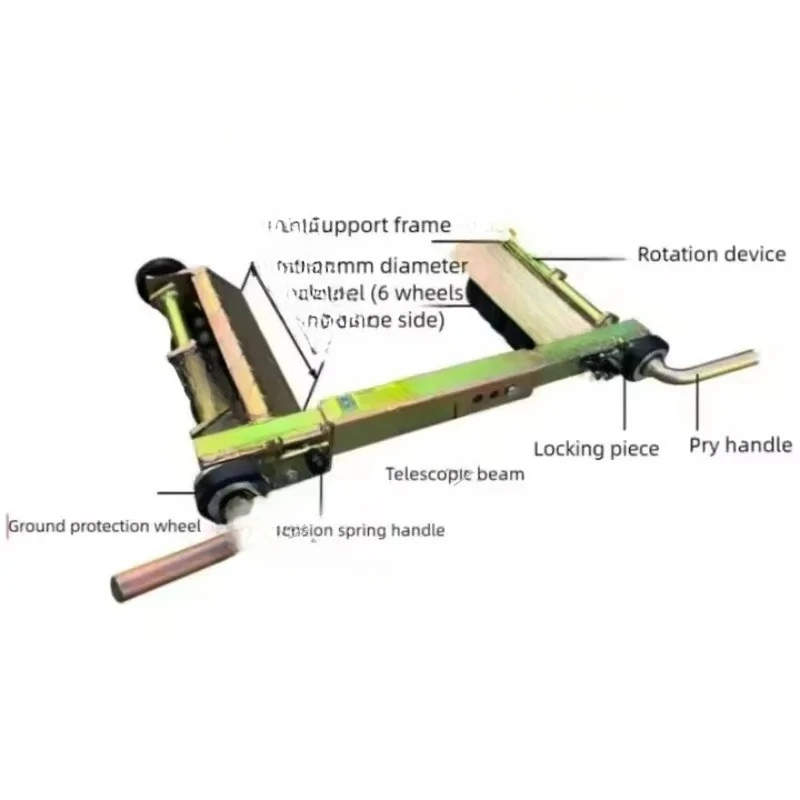12 Wheels Anti-slip Pattern Plate Wheeled Trolley Car Rescue Trailer Auto Repair Lever Positioning Moving Porter Tool