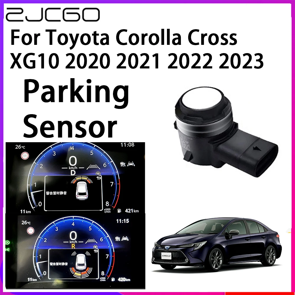 

ZJCGO Parking Sensor Kit Car Parktronic Backlight Reverse Radar Monitor System for Toyota Corolla Cross XG10 2020 2021 2022 2023