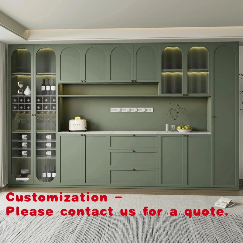 custom.Modern Custom Large Capacity Wood Kitchen Sideboard Cabinet Adjustable Height Multi-Functional Features Dining Room S