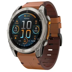 Leather Watch Strap For Garmin Fenix E 8 AMOLED 47mm 51mm 7 7X Pro/6 6X/GPS 5 5X/3 3HR/Enduro 3 22mm 26mm QuickFit Band Bracelet