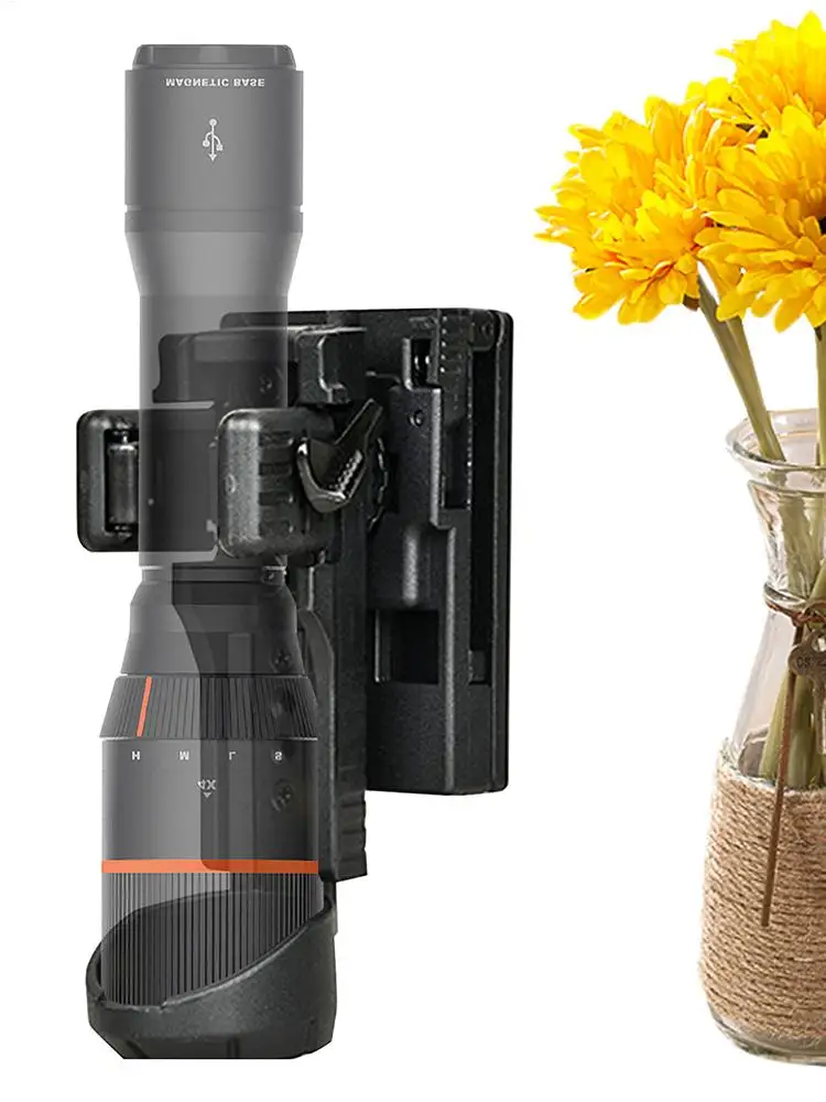 

Кобура для фонарика с системой боковой блокировки рычага, вращающаяся кобура для фонарика с быстрым отключением для ремня, вращающийся на 360° держатель для фонарика